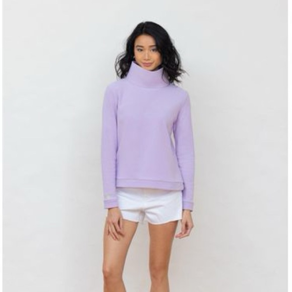 Dudley Stephens park slope turtleneck in lavender terry fleece